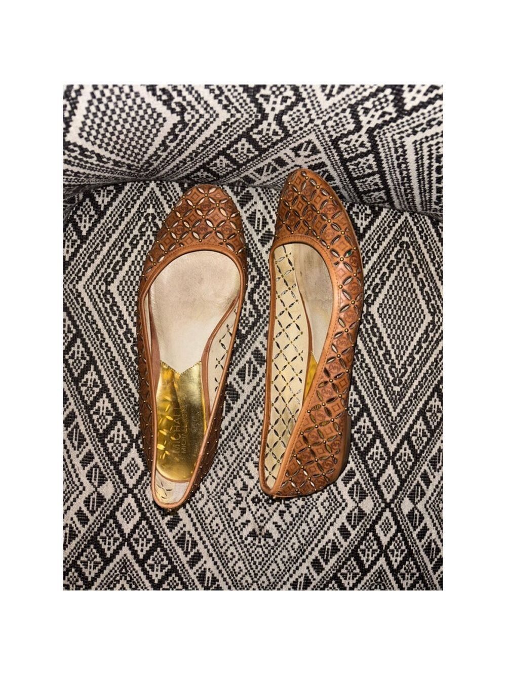 Michael Michael Kors Gabriella size 9.5 M Studded Leather Ballet Flats - Picture 4 of 5